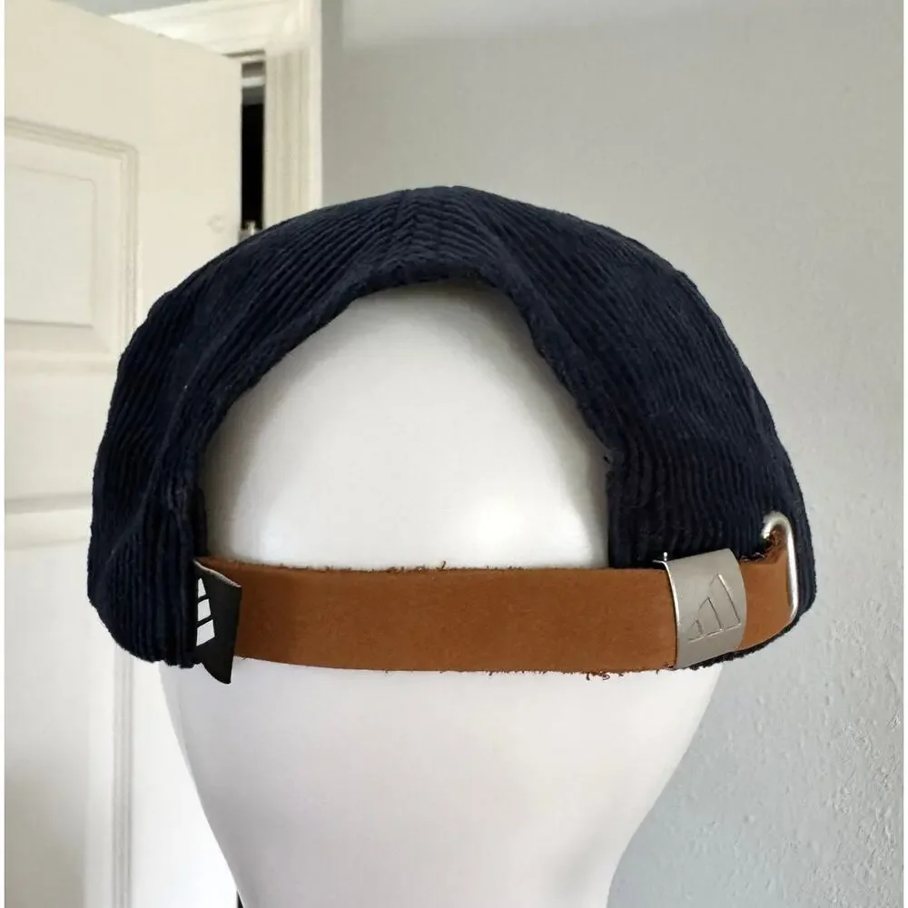 Adidas Corduroy Leather Five-Panel Rope Hat Navy Blue
